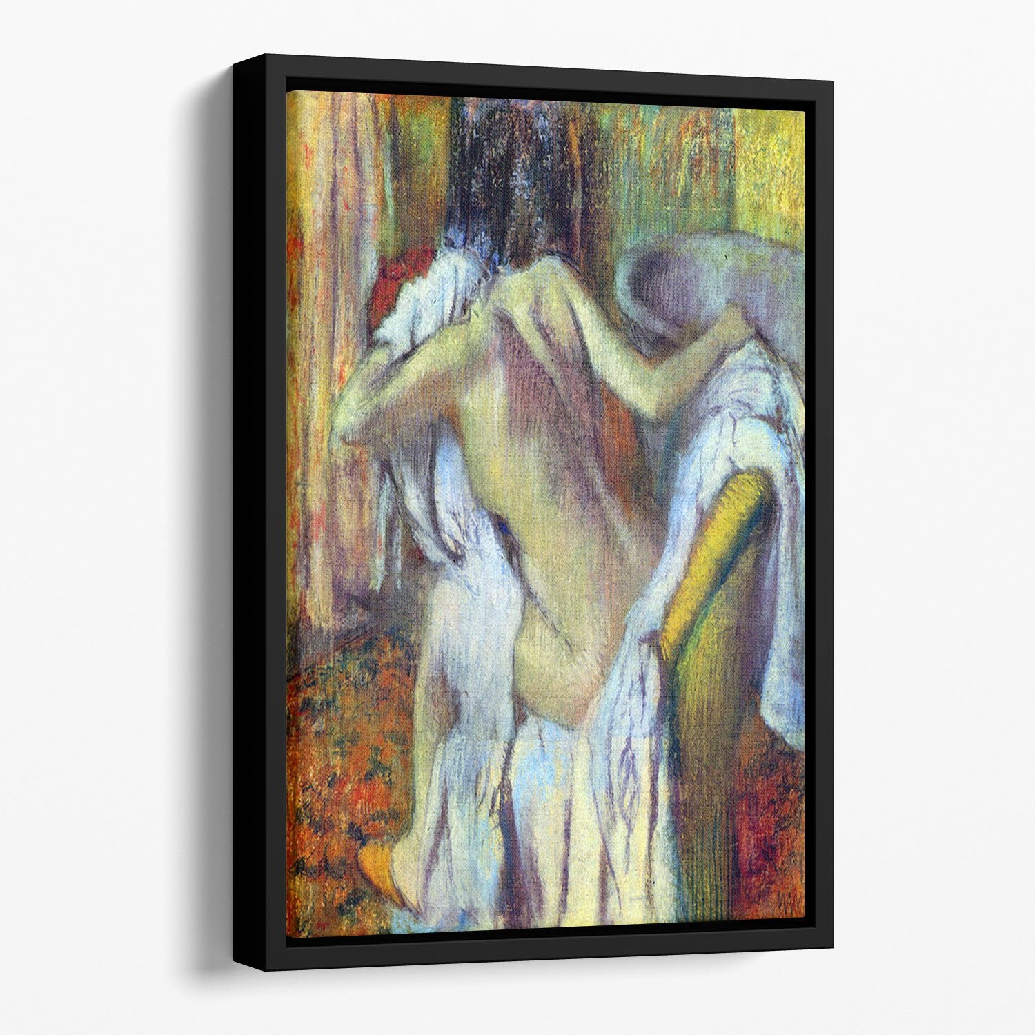 After Bathing 4 by Degas Floating Framed Canvas