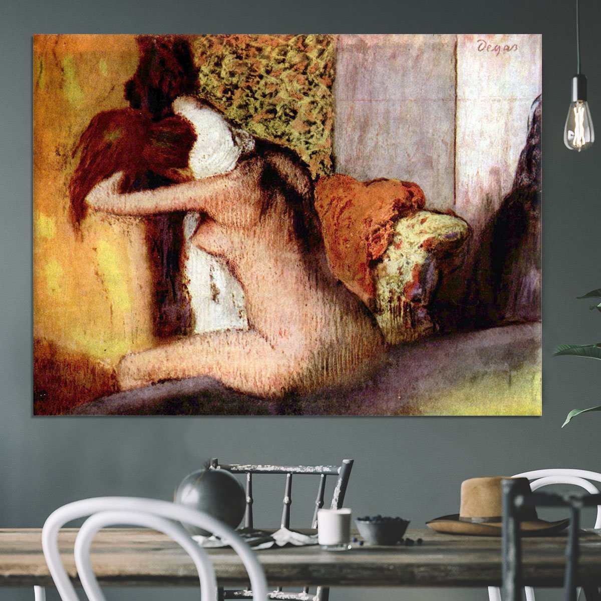 After bathing 2 by Degas Canvas Print or Poster