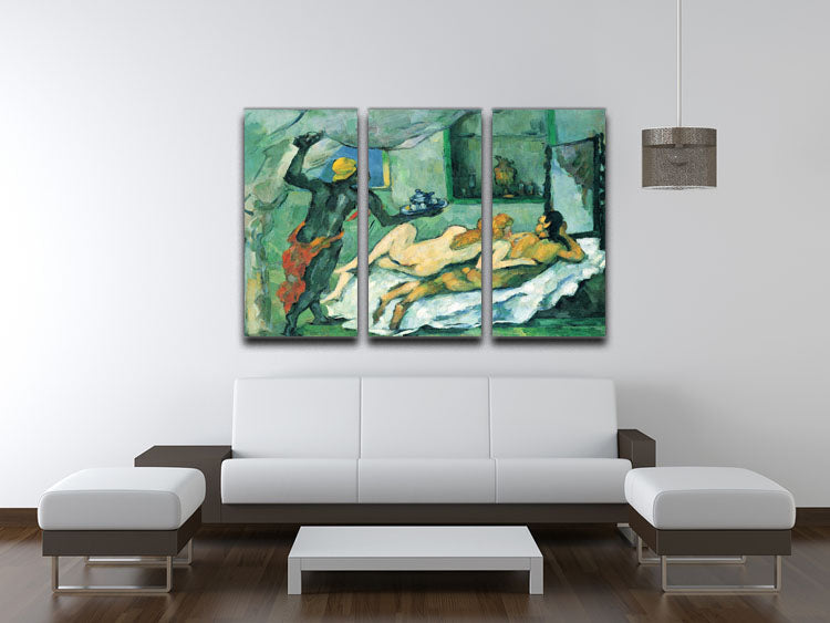 After lunch in Naples by Cezanne 3 Split Panel Canvas Print - Canvas Art Rocks - 3
