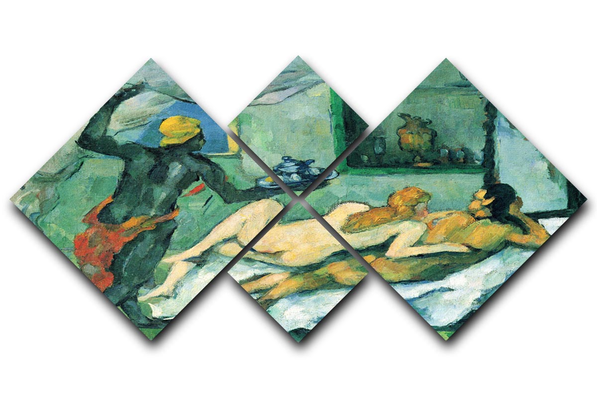 After lunch in Naples by Cezanne 4 Square Multi Panel Canvas - Canvas Art Rocks - 1