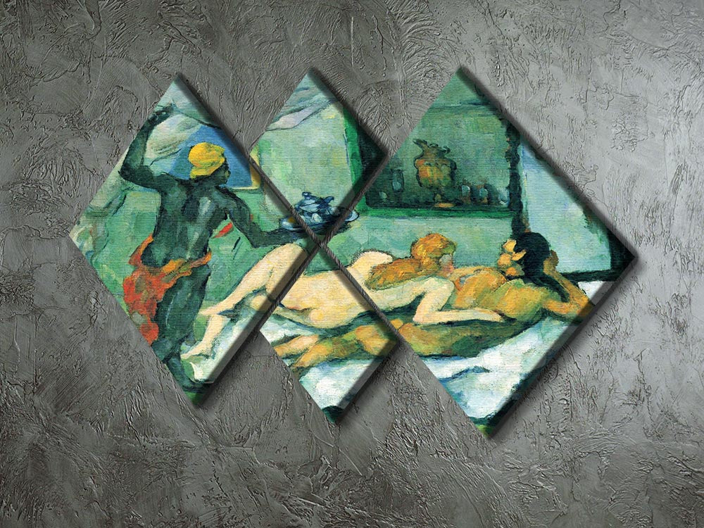 After lunch in Naples by Cezanne 4 Square Multi Panel Canvas - Canvas Art Rocks - 2