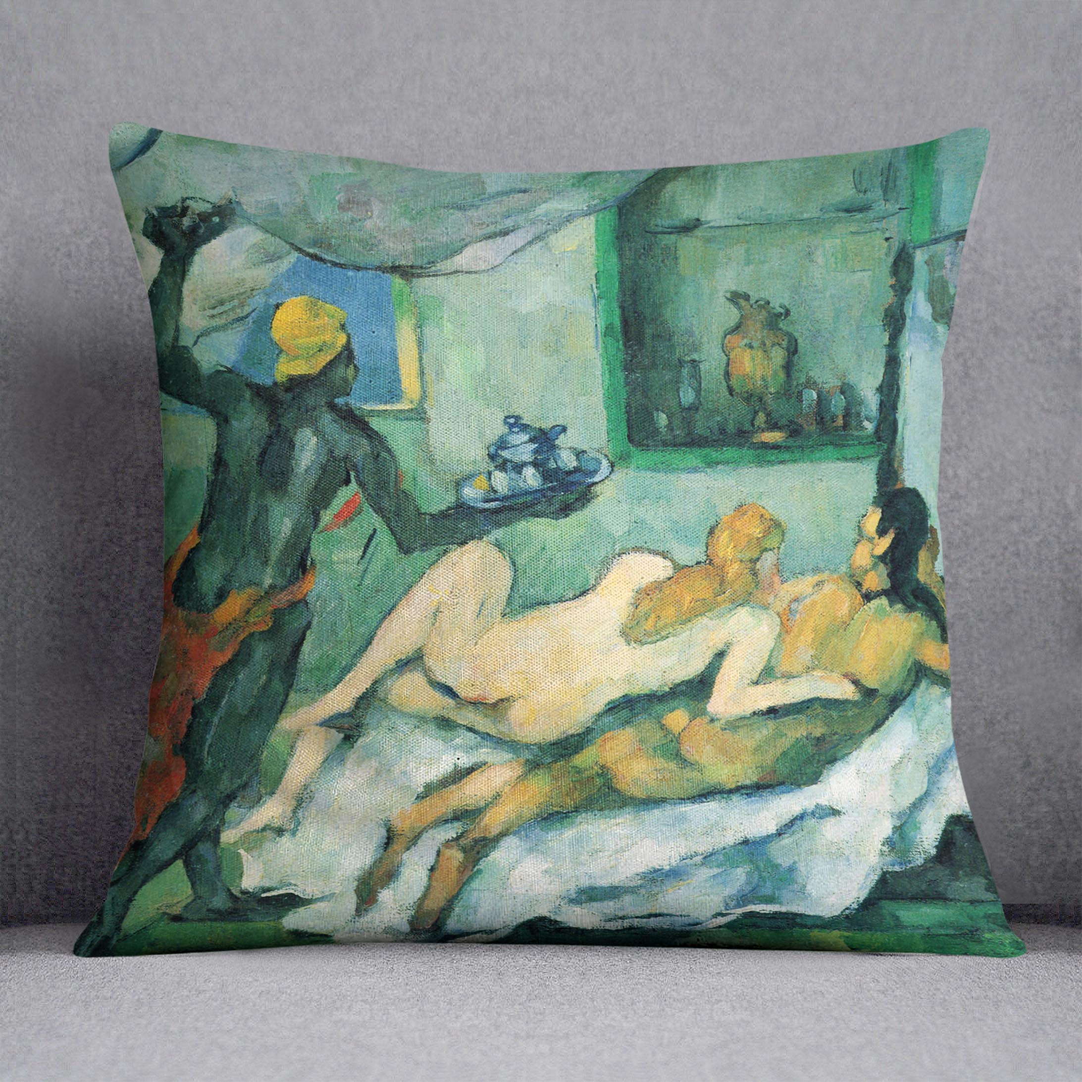 After lunch in Naples by Cezanne Cushion - Canvas Art Rocks - 1