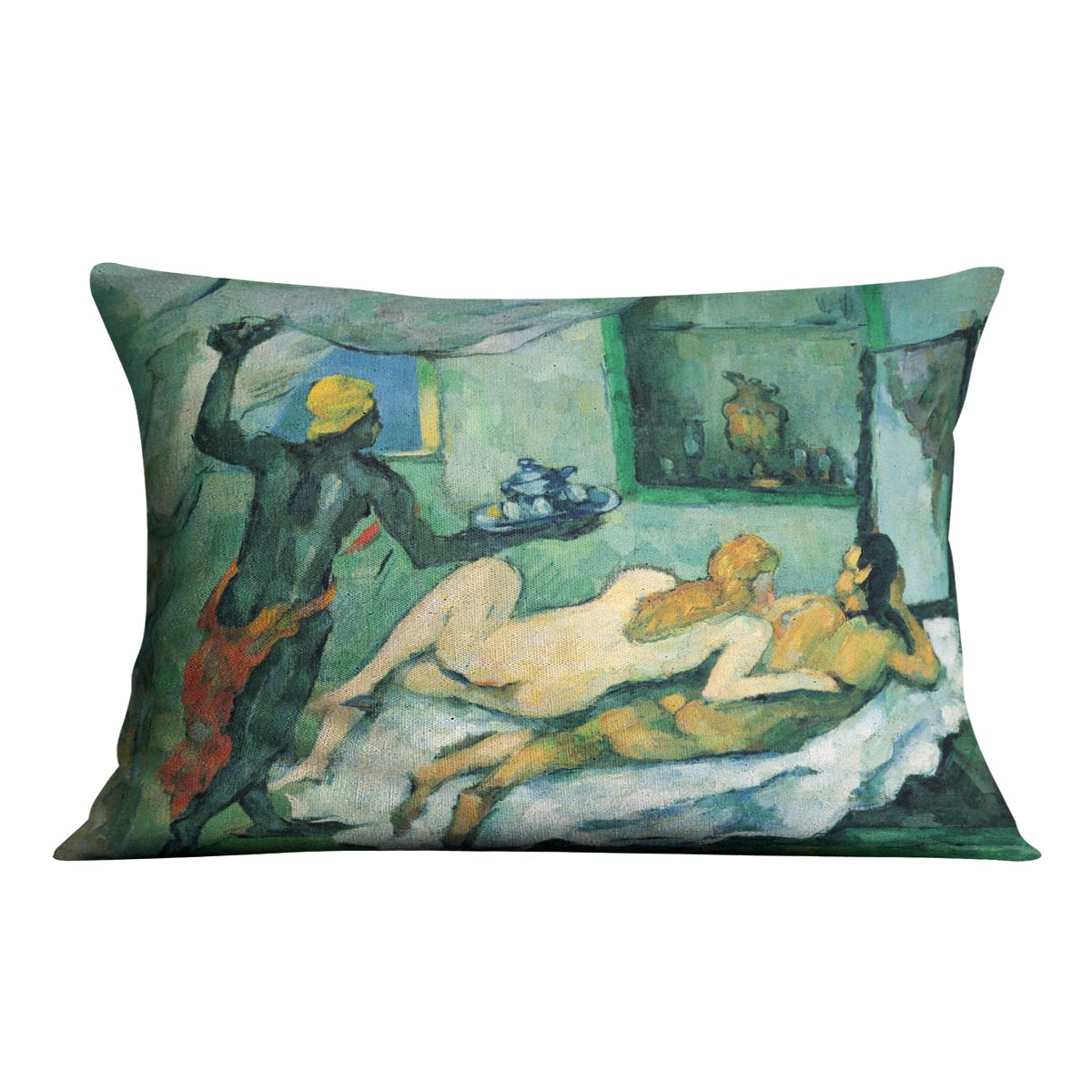 After lunch in Naples by Cezanne Cushion - Canvas Art Rocks - 4