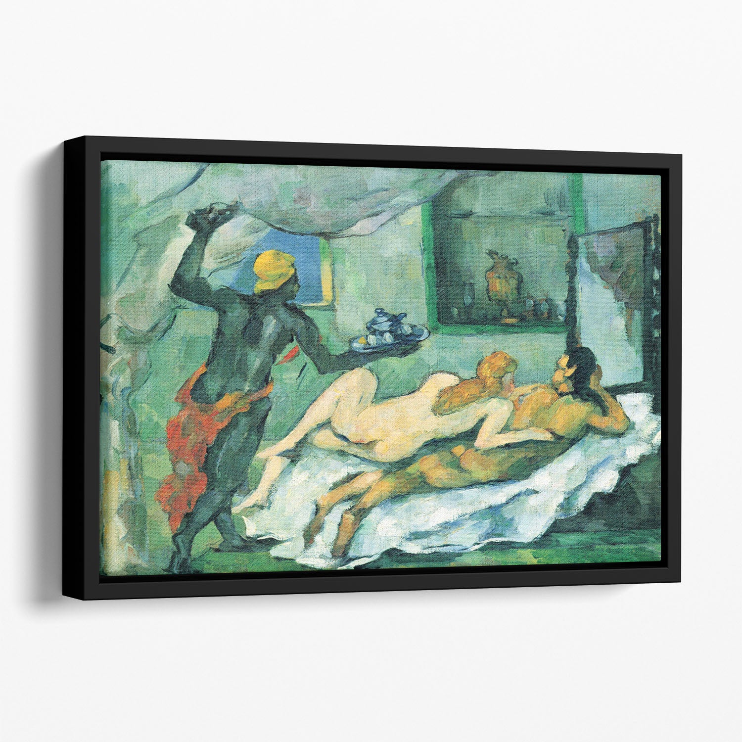 After lunch in Naples by Cezanne Floating Framed Canvas - Canvas Art Rocks - 1
