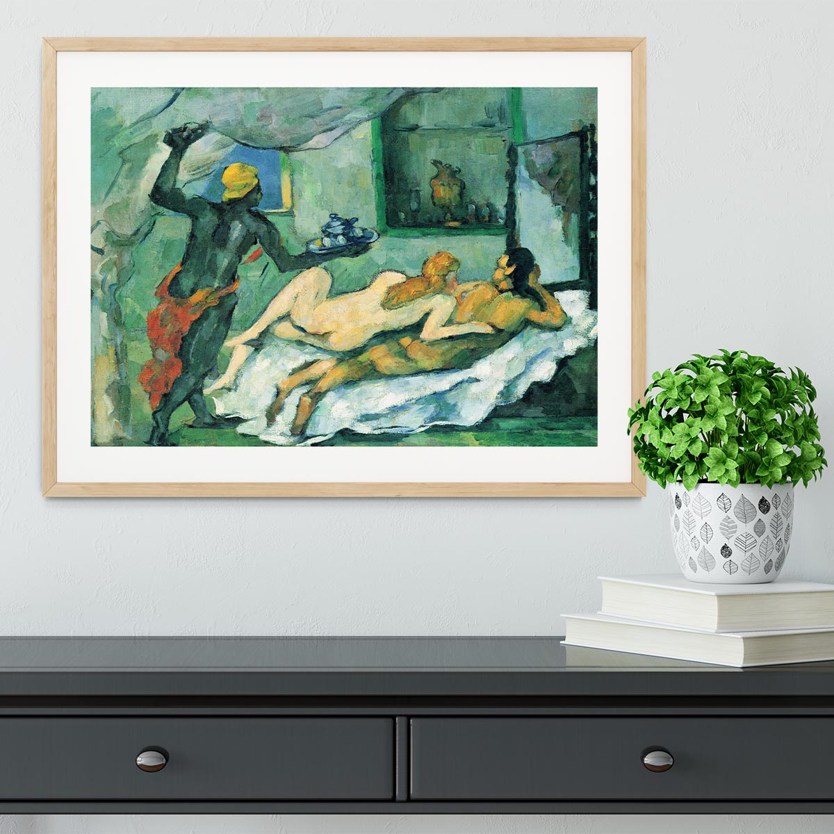 After lunch in Naples by Cezanne Framed Print - Canvas Art Rocks - 3