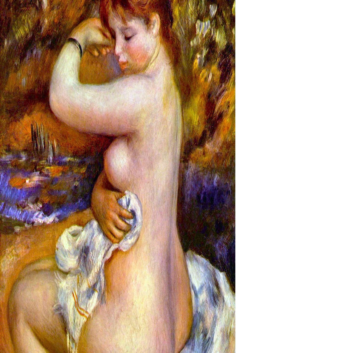 After the bath by Renoir Floating Framed Canvas