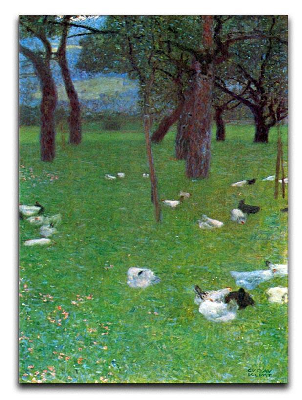 After the rain garden with chickens in St. Agatha by Klimt Canvas Print or Poster  - Canvas Art Rocks - 1