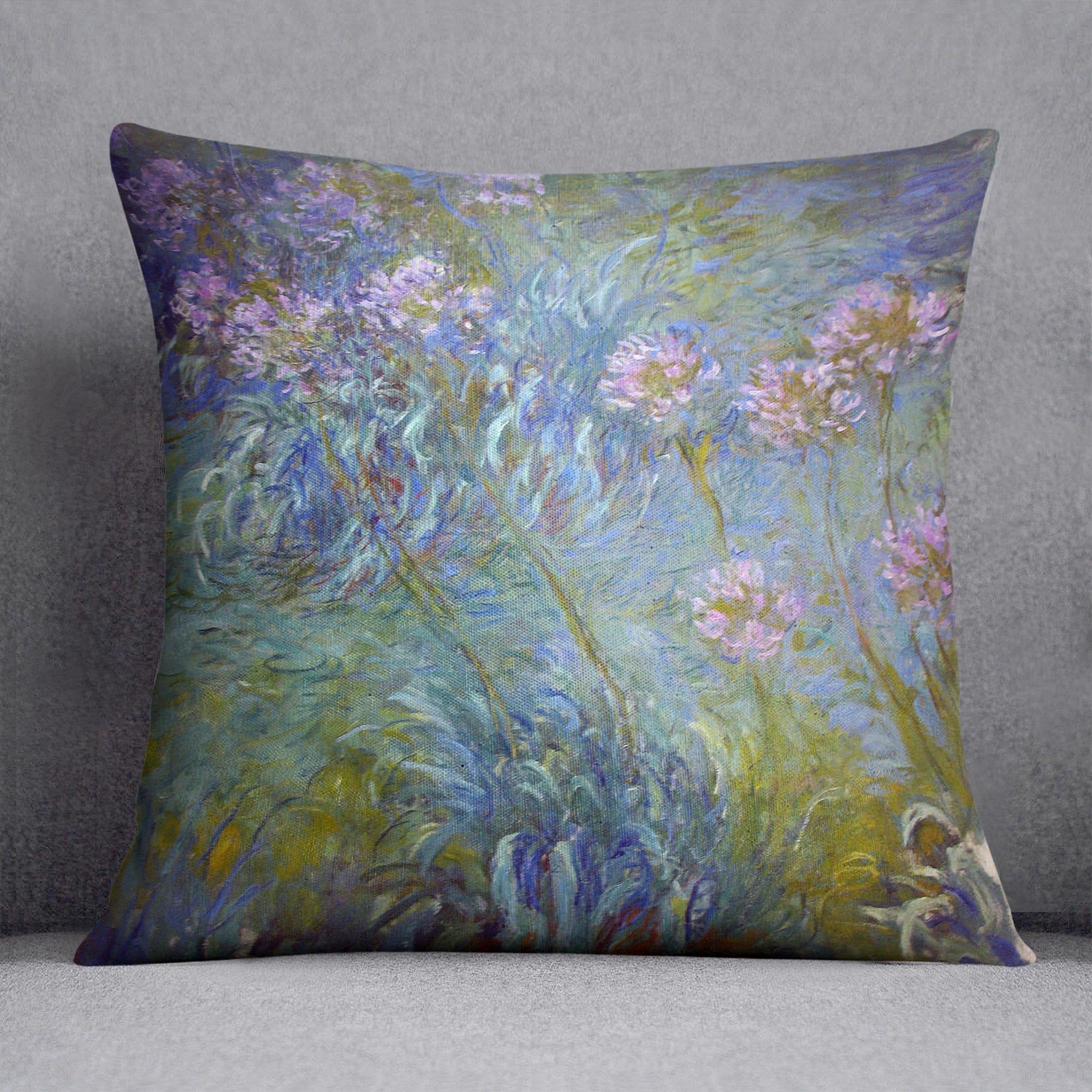 Agapanthus by Monet Throw Pillow