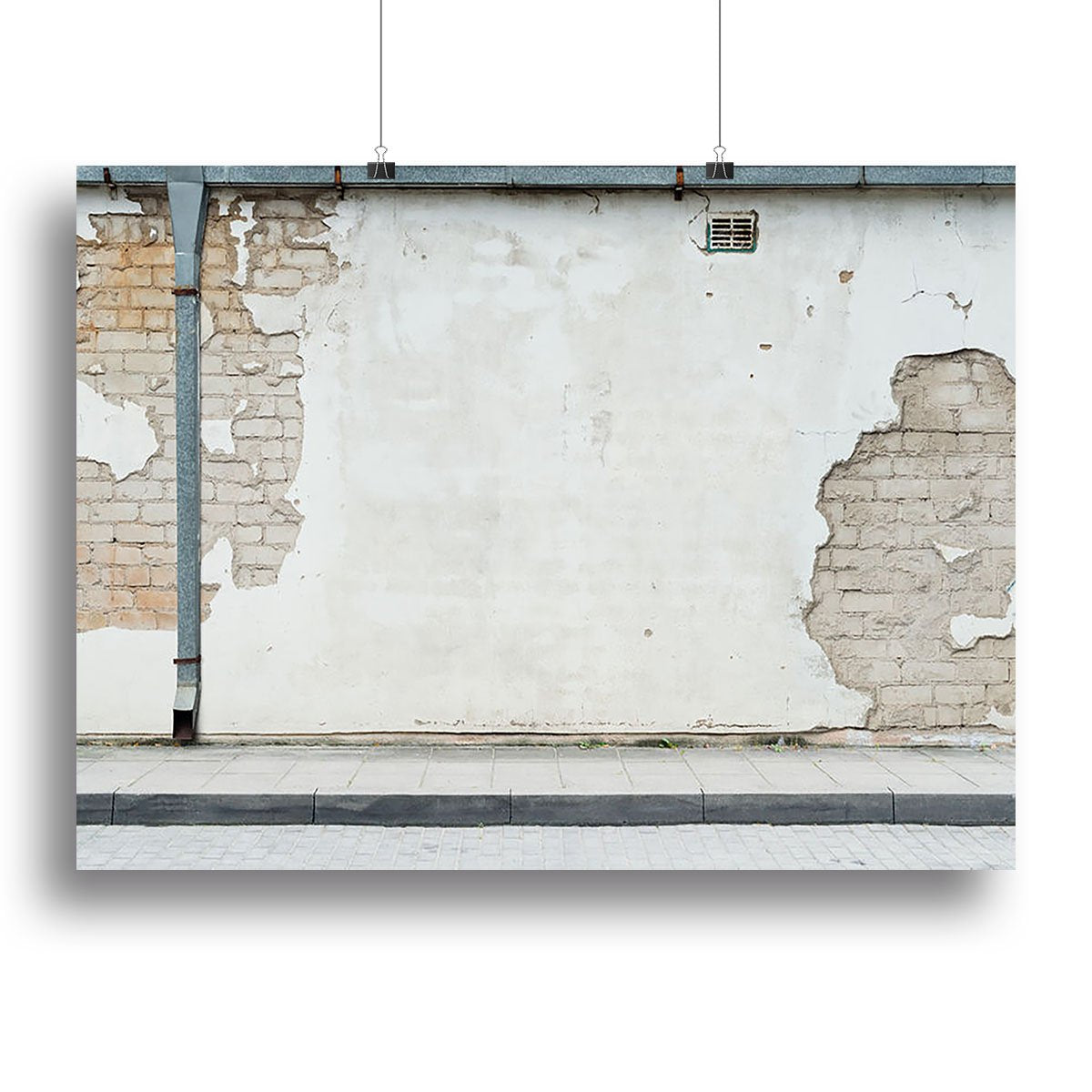 Aged street wall background Canvas Print or Poster