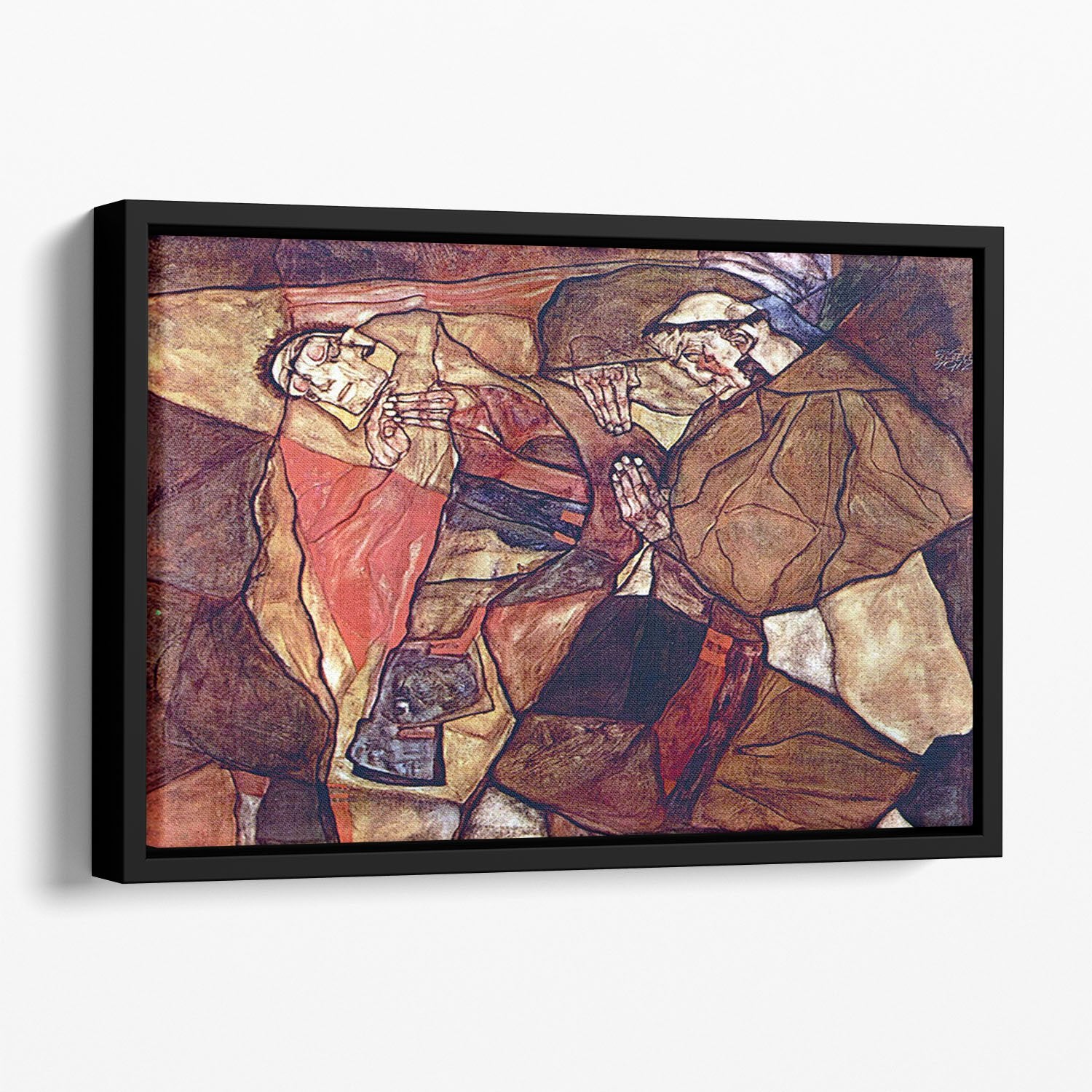 Agony The Death Struggle by Egon Schiele Floating Framed Canvas