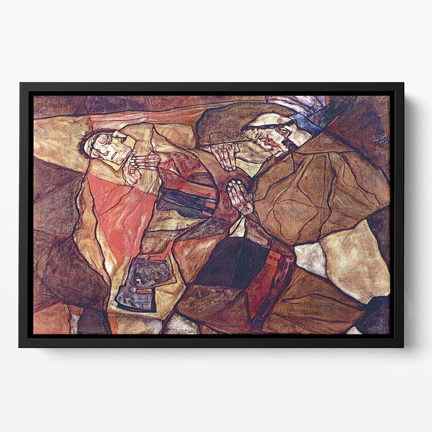 Agony The Death Struggle by Egon Schiele Floating Framed Canvas