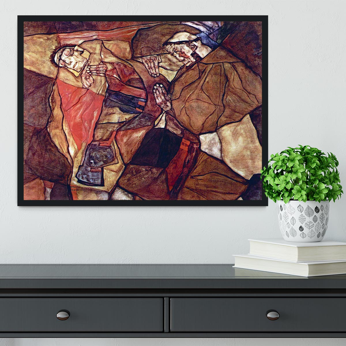Agony The Death Struggle by Egon Schiele Framed Print - Canvas Art Rocks - 2