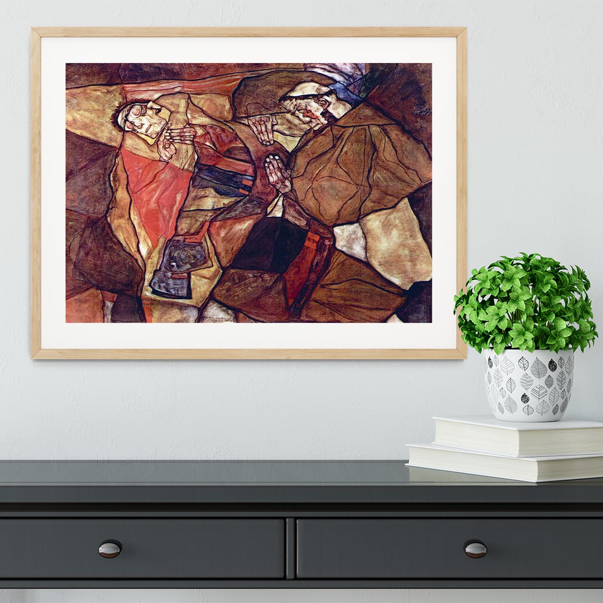 Agony The Death Struggle by Egon Schiele Framed Print - Canvas Art Rocks - 3