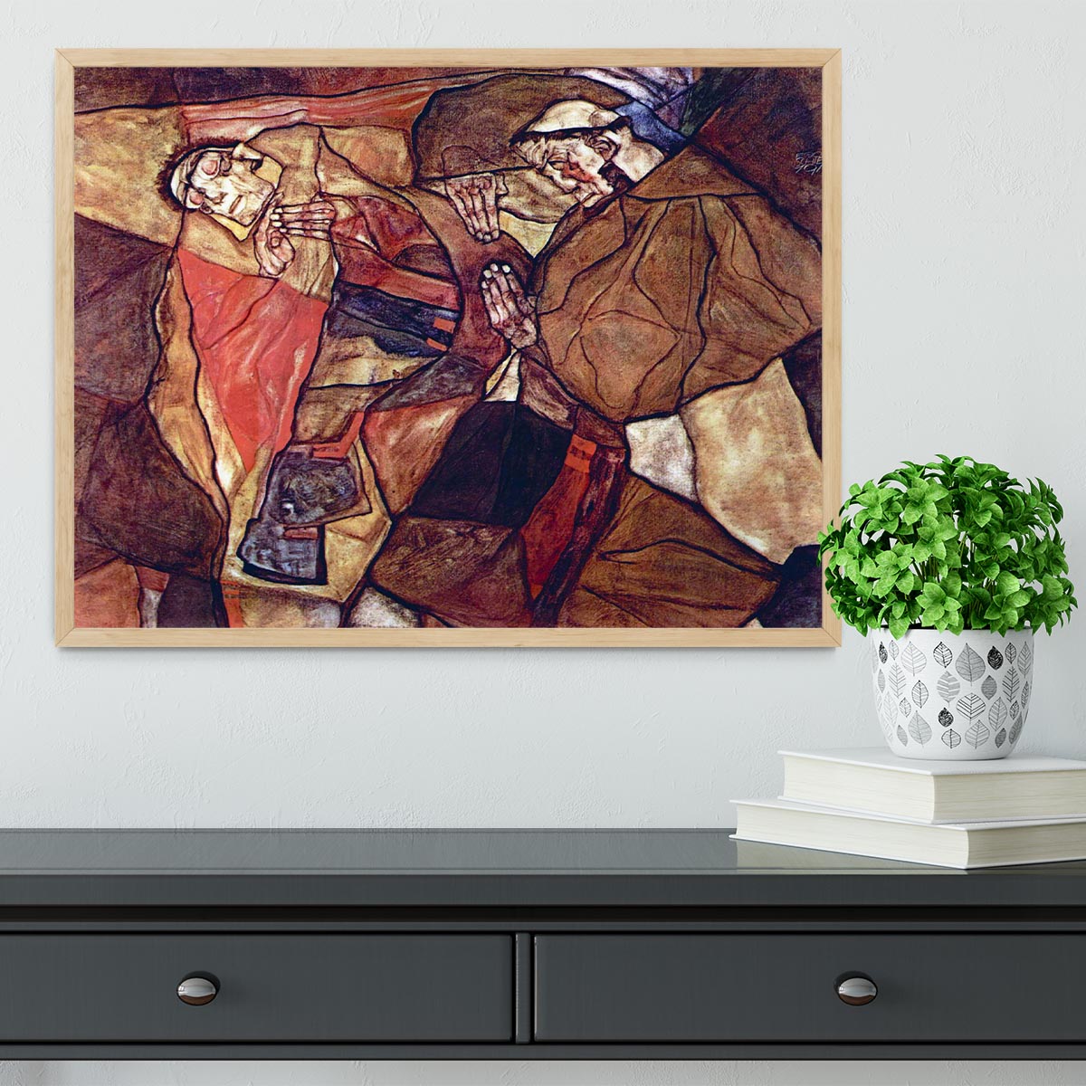 Agony The Death Struggle by Egon Schiele Framed Print - Canvas Art Rocks - 4