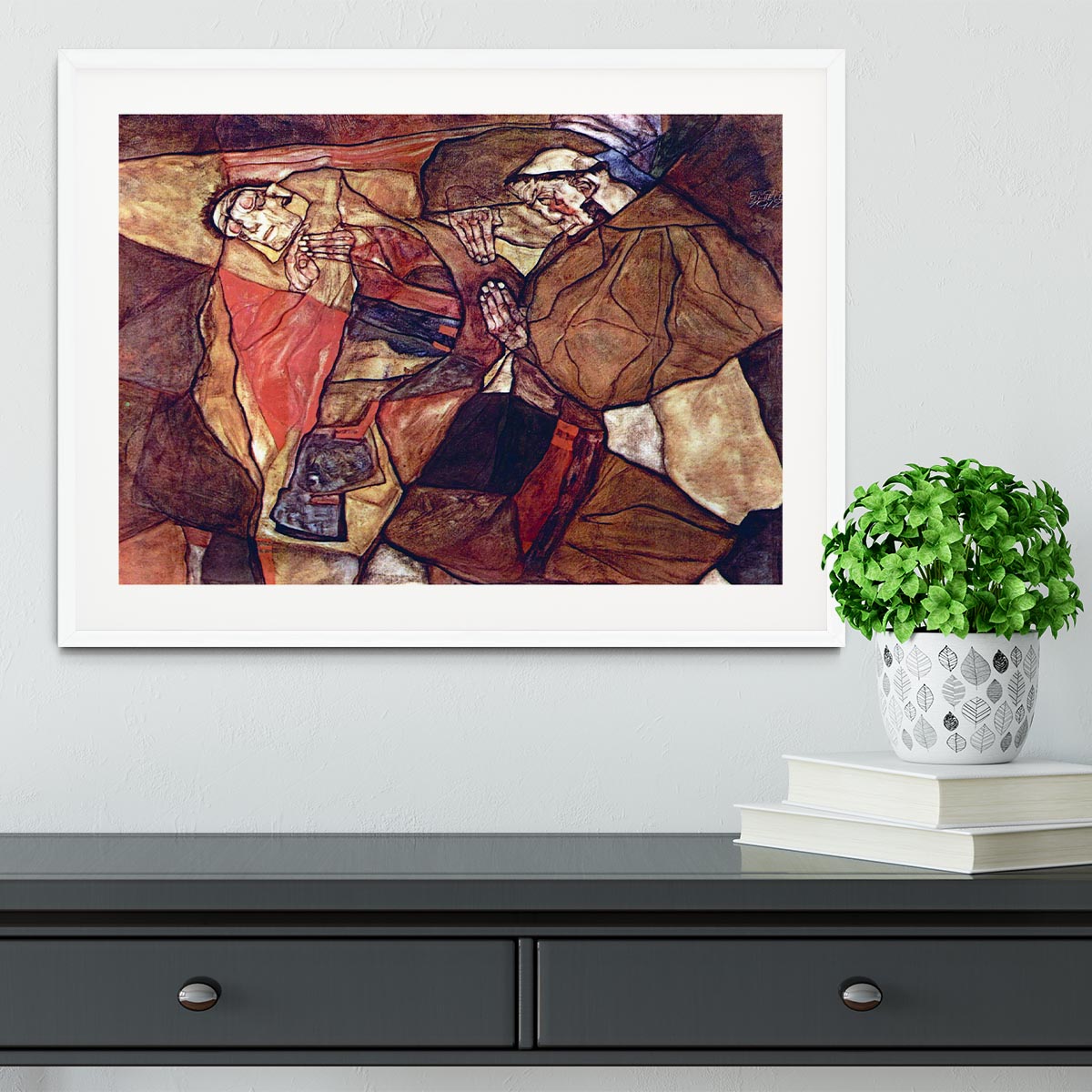 Agony The Death Struggle by Egon Schiele Framed Print - Canvas Art Rocks - 5