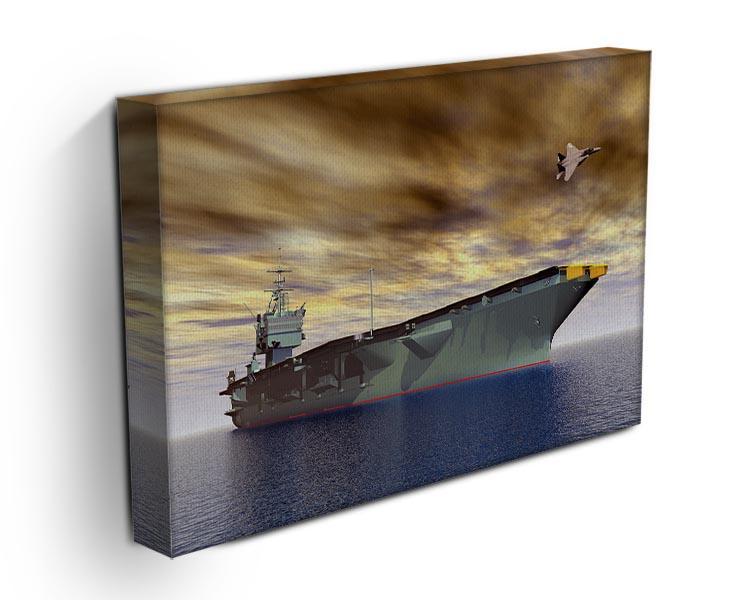 Aircraft Carrier and Fighter Plane Canvas Print or Poster - Canvas Art Rocks - 3