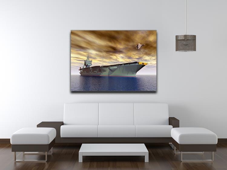 Aircraft Carrier and Fighter Plane Canvas Print or Poster - Canvas Art Rocks - 4