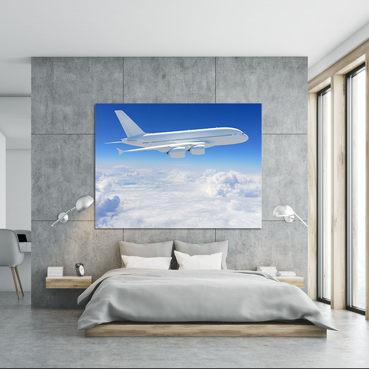 Airplane in the sky Canvas Print or Poster
