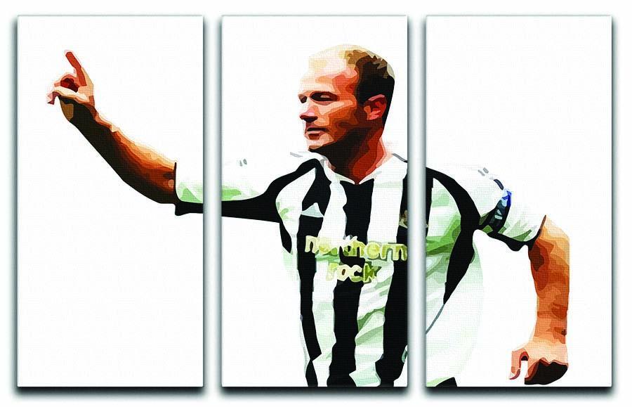 Alan Shearer Newcastle Goal Hero 3 Split Panel Canvas Print - Canvas Art Rocks - 1