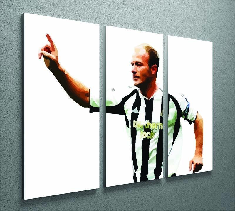 Alan Shearer Newcastle Goal Hero 3 Split Panel Canvas Print - Canvas Art Rocks - 2