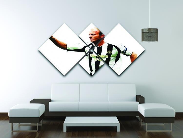 Alan Shearer Newcastle Goal Hero 4 Square Multi Panel Canvas - Canvas Art Rocks - 3