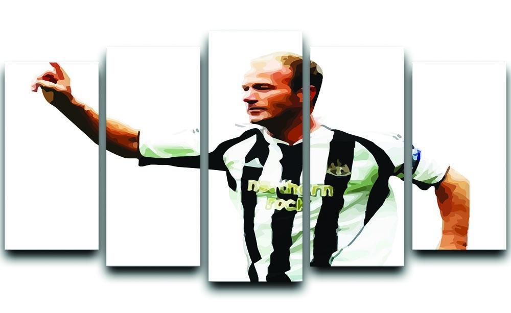 Alan Shearer Newcastle Goal Hero 5 Split Panel Canvas  - Canvas Art Rocks - 1