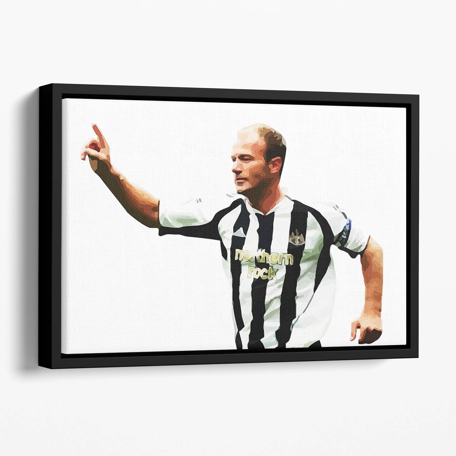 Alan Shearer Newcastle Goal Hero Floating Framed Canvas