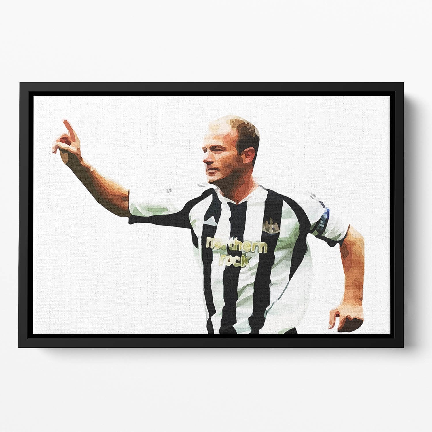 Alan Shearer Newcastle Goal Hero Floating Framed Canvas
