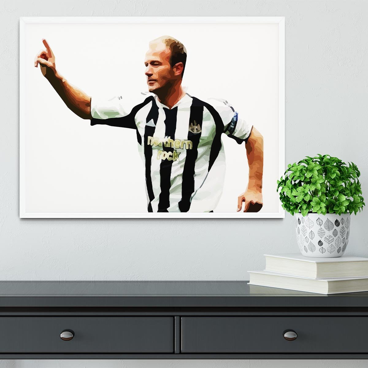 Alan Shearer Newcastle Goal Hero Framed Print - Canvas Art Rocks -6