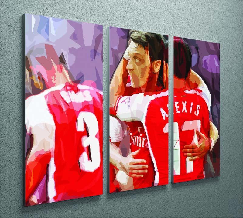 Alexis Sanchez and Mesut Ozil 3 Split Panel Canvas Print - Canvas Art Rocks - 2
