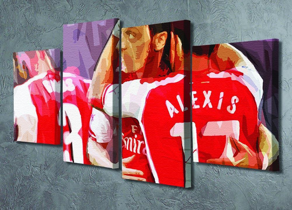 Alexis Sanchez and Mesut Ozil 4 Split Panel Canvas - Canvas Art Rocks - 2