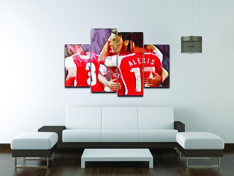 Alexis Sanchez and Mesut Ozil 4 Split Panel Canvas - Canvas Art Rocks - 3