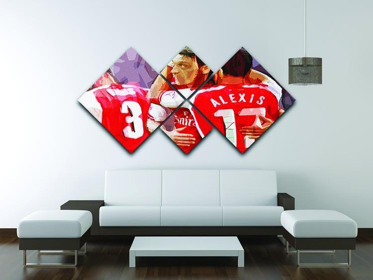 Alexis Sanchez and Mesut Ozil 4 Square Multi Panel Canvas - Canvas Art Rocks - 3