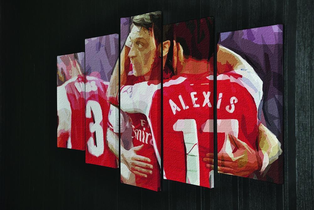 Alexis Sanchez and Mesut Ozil 5 Split Panel Canvas - Canvas Art Rocks - 2