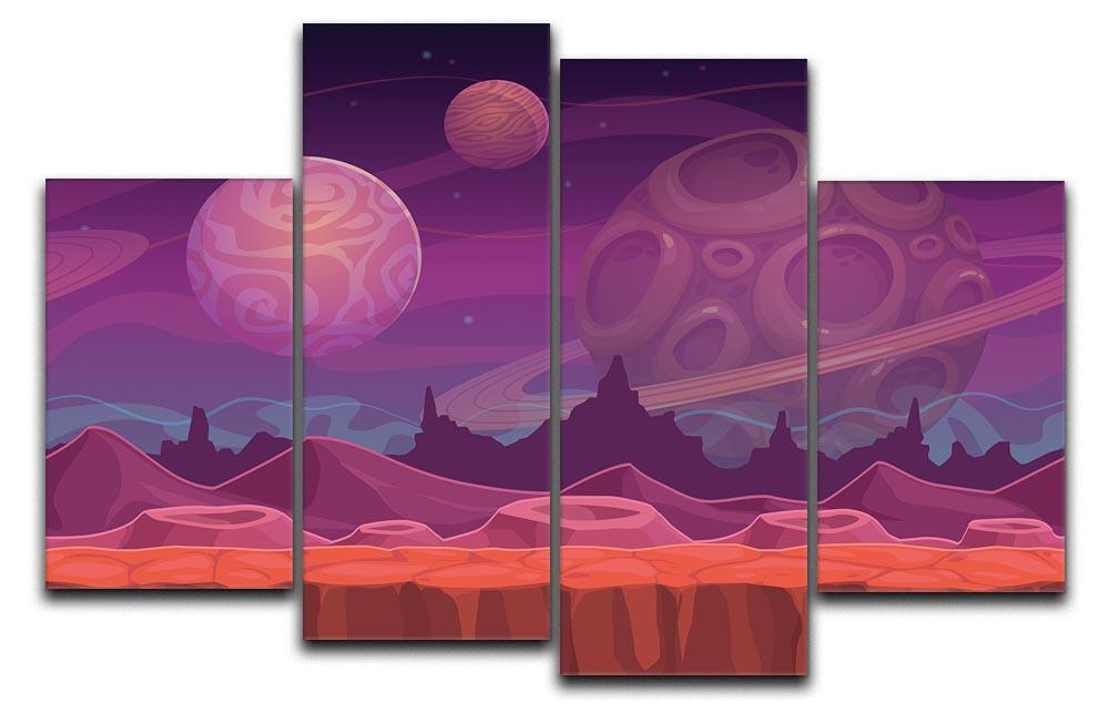 Alien fantastic landscape 4 Split Panel Canvas  - Canvas Art Rocks - 1