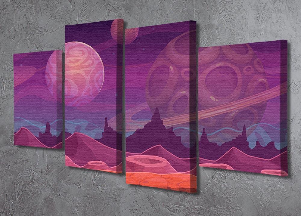 Alien fantastic landscape 4 Split Panel Canvas  - Canvas Art Rocks - 2