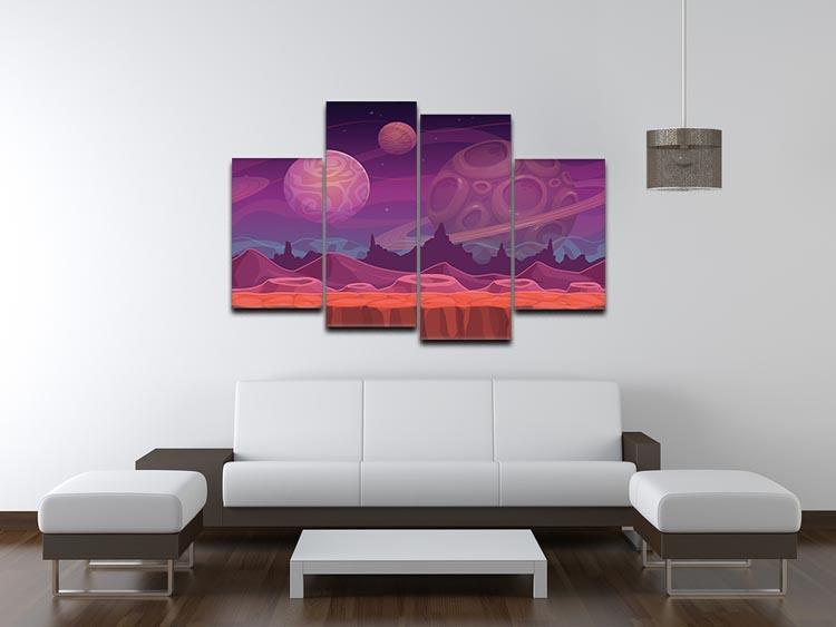 Alien fantastic landscape 4 Split Panel Canvas  - Canvas Art Rocks - 3