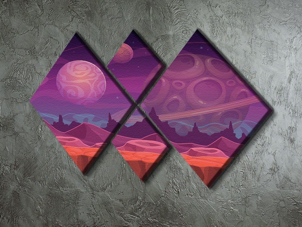 Alien fantastic landscape 4 Square Multi Panel Canvas  - Canvas Art Rocks - 2