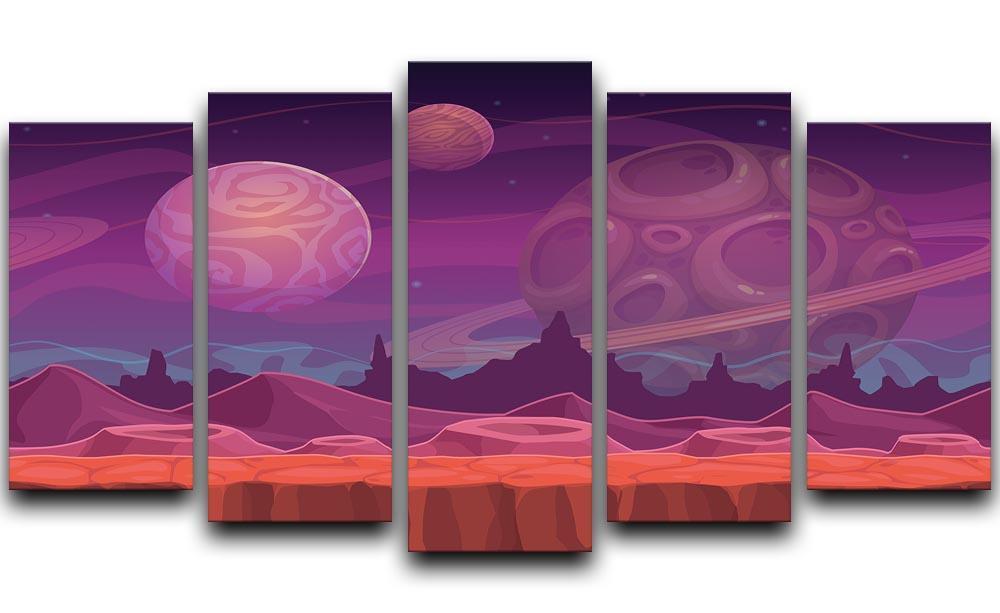 Alien fantastic landscape 5 Split Panel Canvas  - Canvas Art Rocks - 1