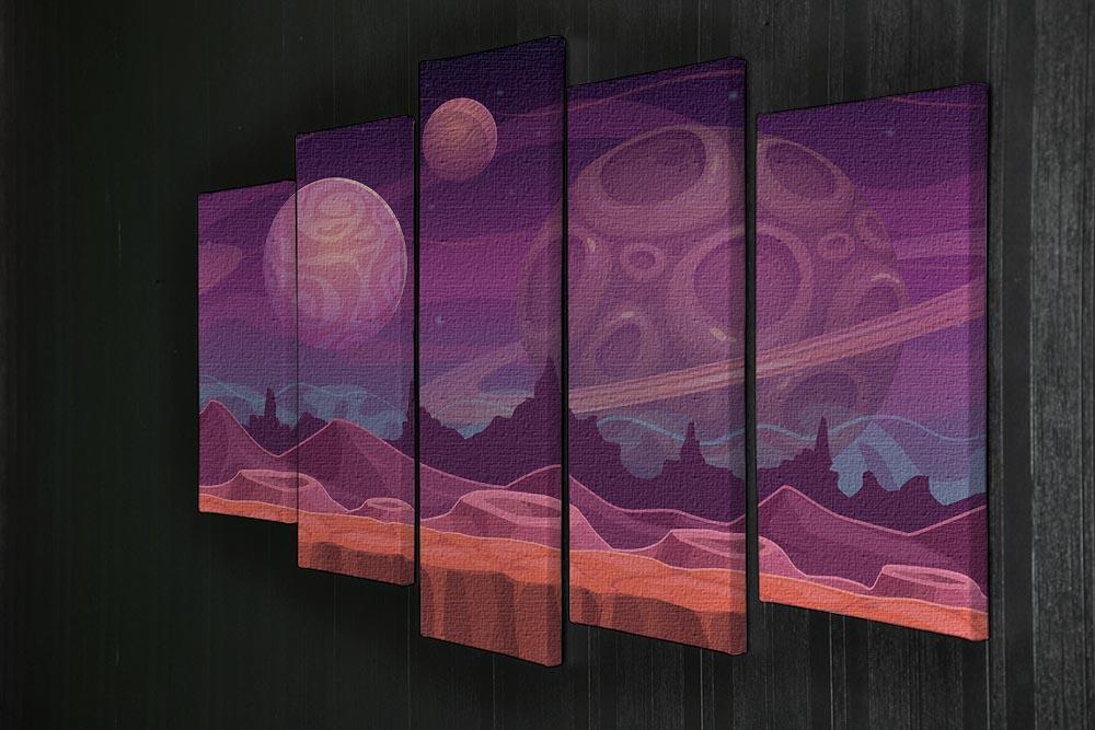 Alien fantastic landscape 5 Split Panel Canvas  - Canvas Art Rocks - 2