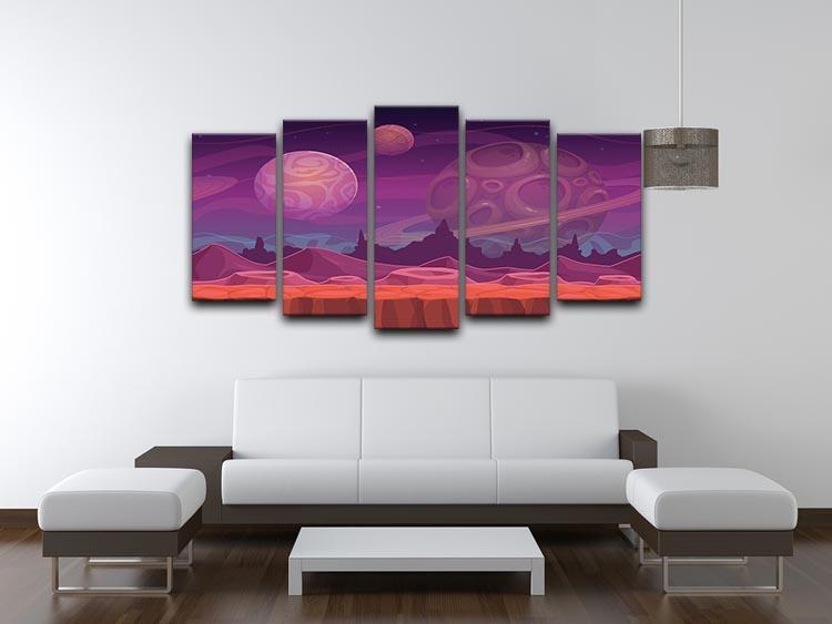 Alien fantastic landscape 5 Split Panel Canvas  - Canvas Art Rocks - 3