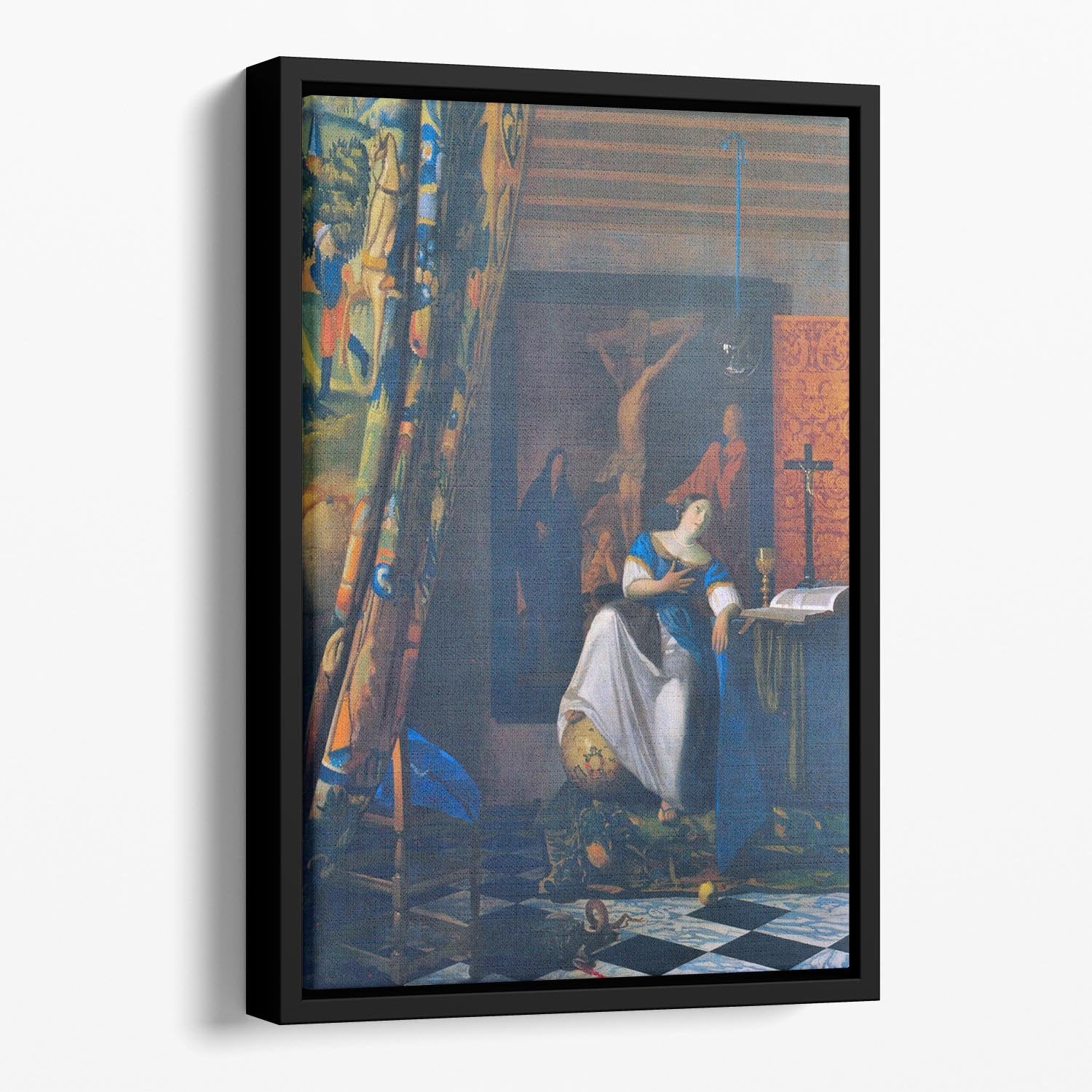 Allegory of Faith by Vermeer Floating Framed Canvas