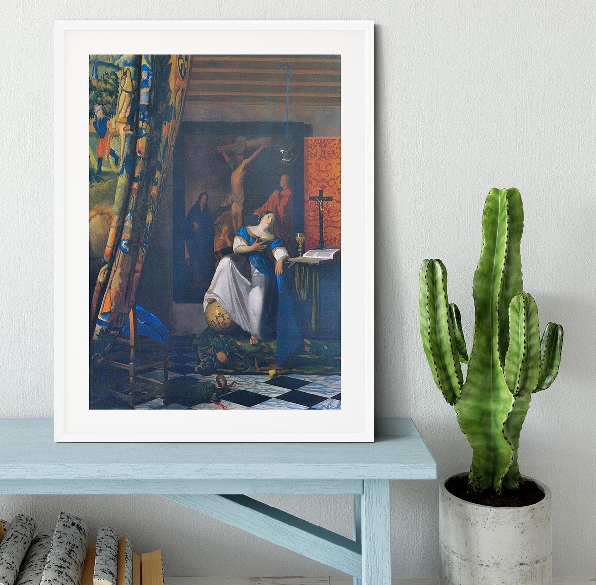 Allegory of Faith by Vermeer Framed Print - Canvas Art Rocks - 5
