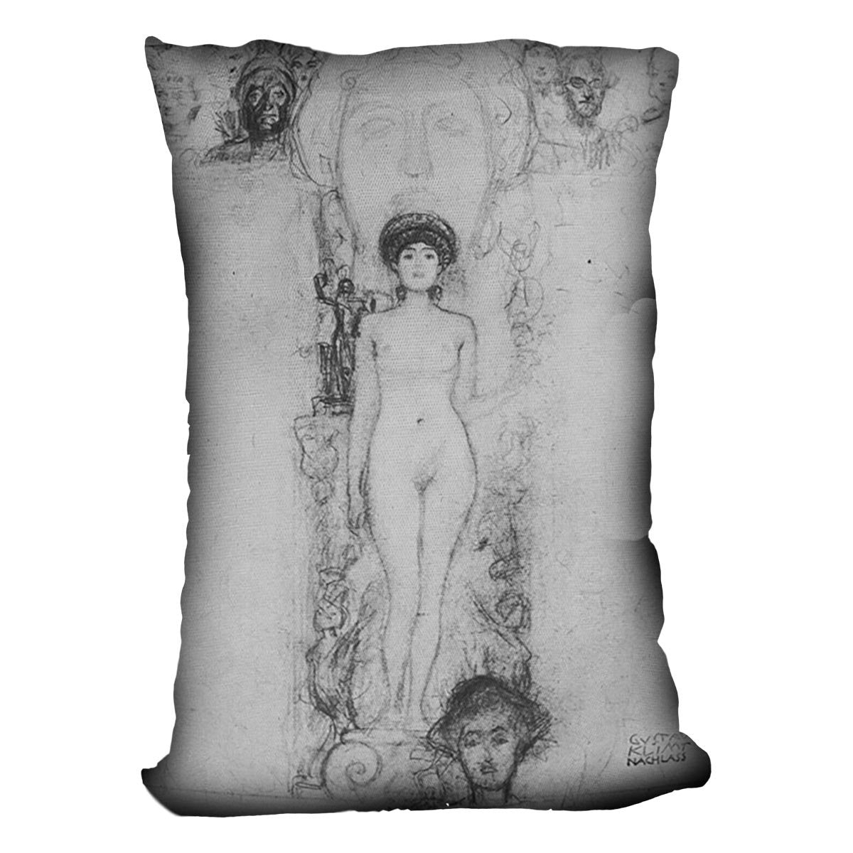 Allegory of Sculpture by Klimt Throw Pillow