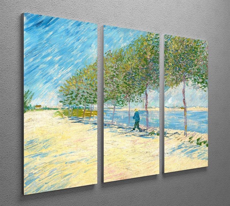 Along the Seine by Van Gogh 3 Split Panel Canvas Print - Canvas Art Rocks - 2
