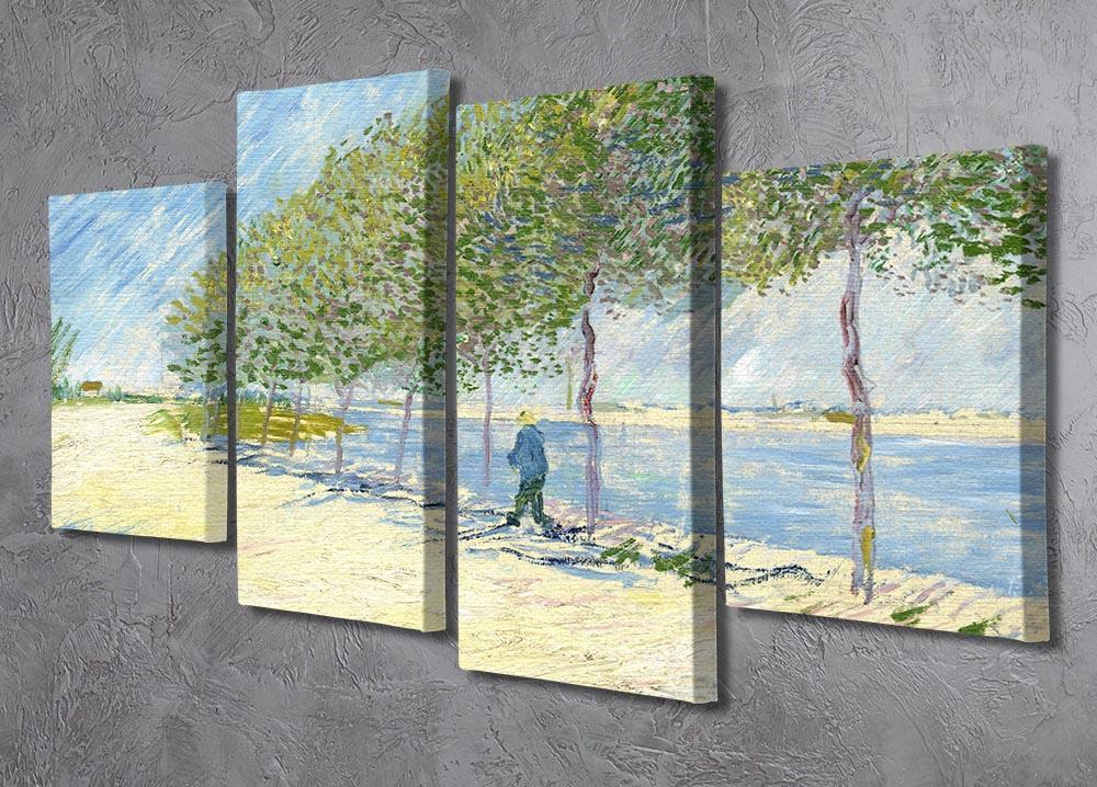 Along the Seine by Van Gogh 4 Split Panel Canvas - Canvas Art Rocks - 2