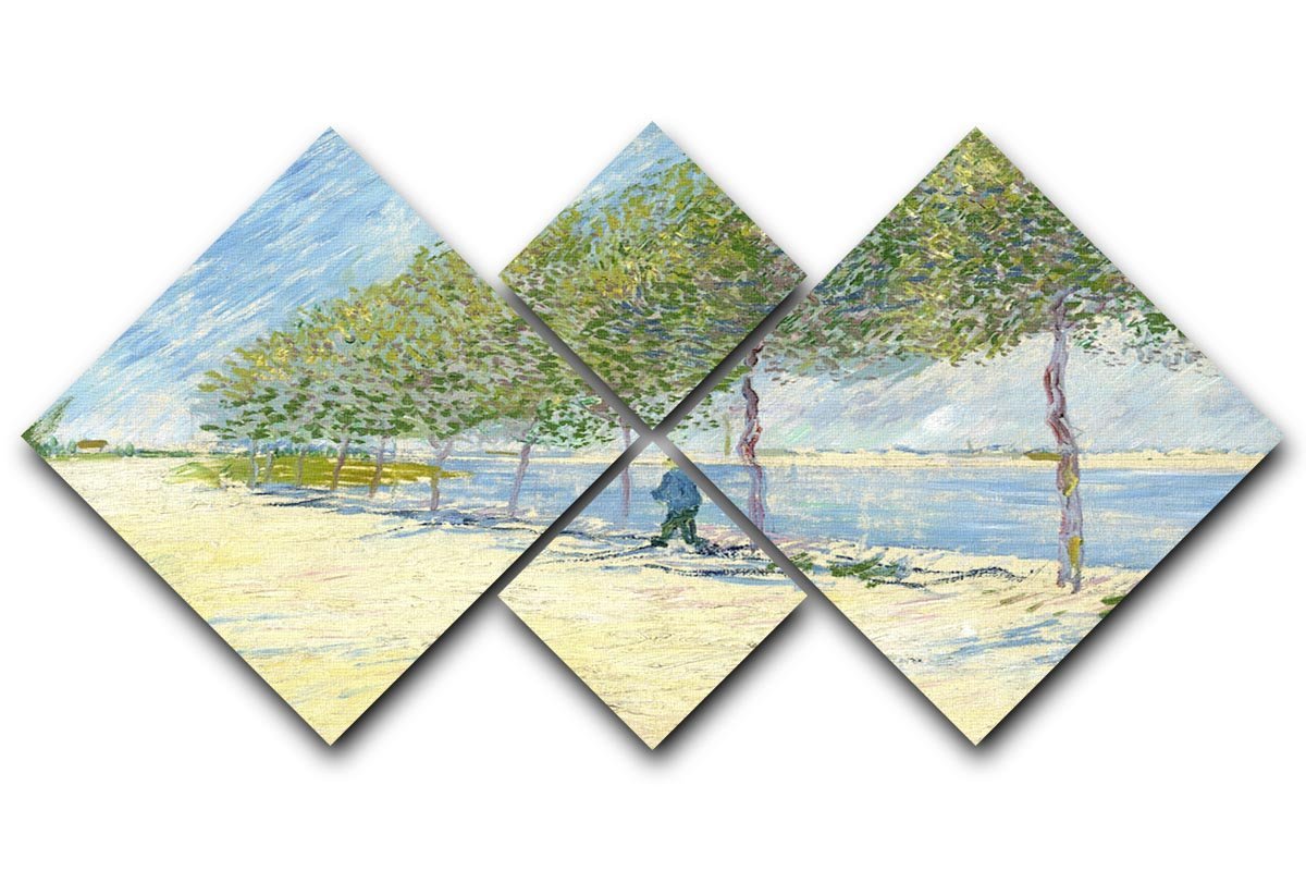 Along the Seine by Van Gogh 4 Square Multi Panel Canvas  - Canvas Art Rocks - 1