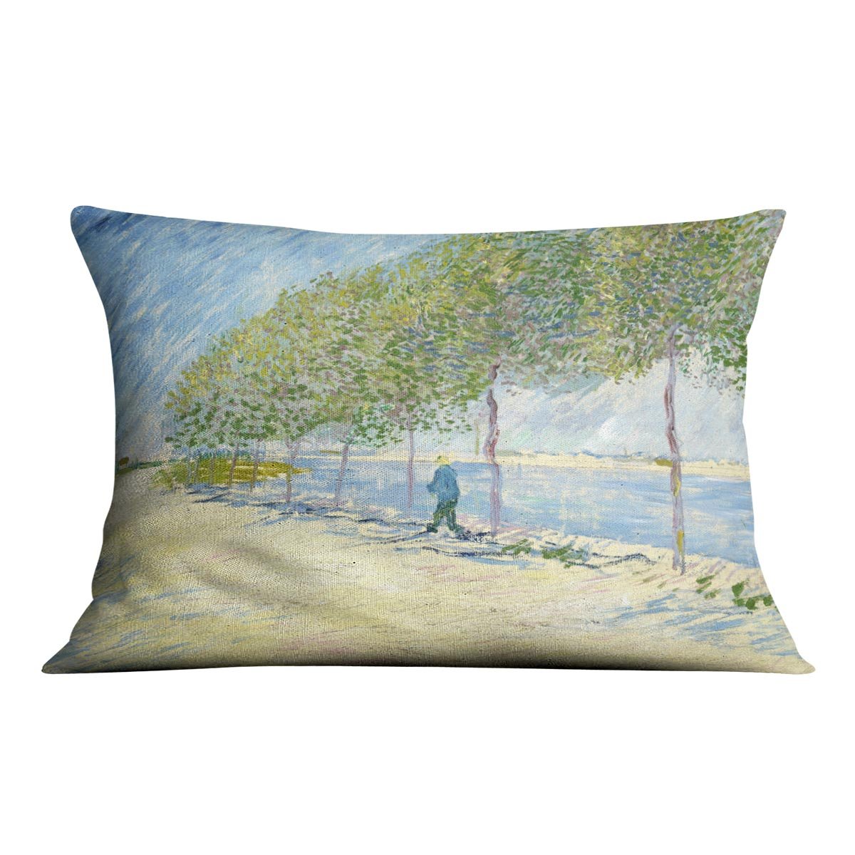 Along the Seine by Van Gogh Throw Pillow