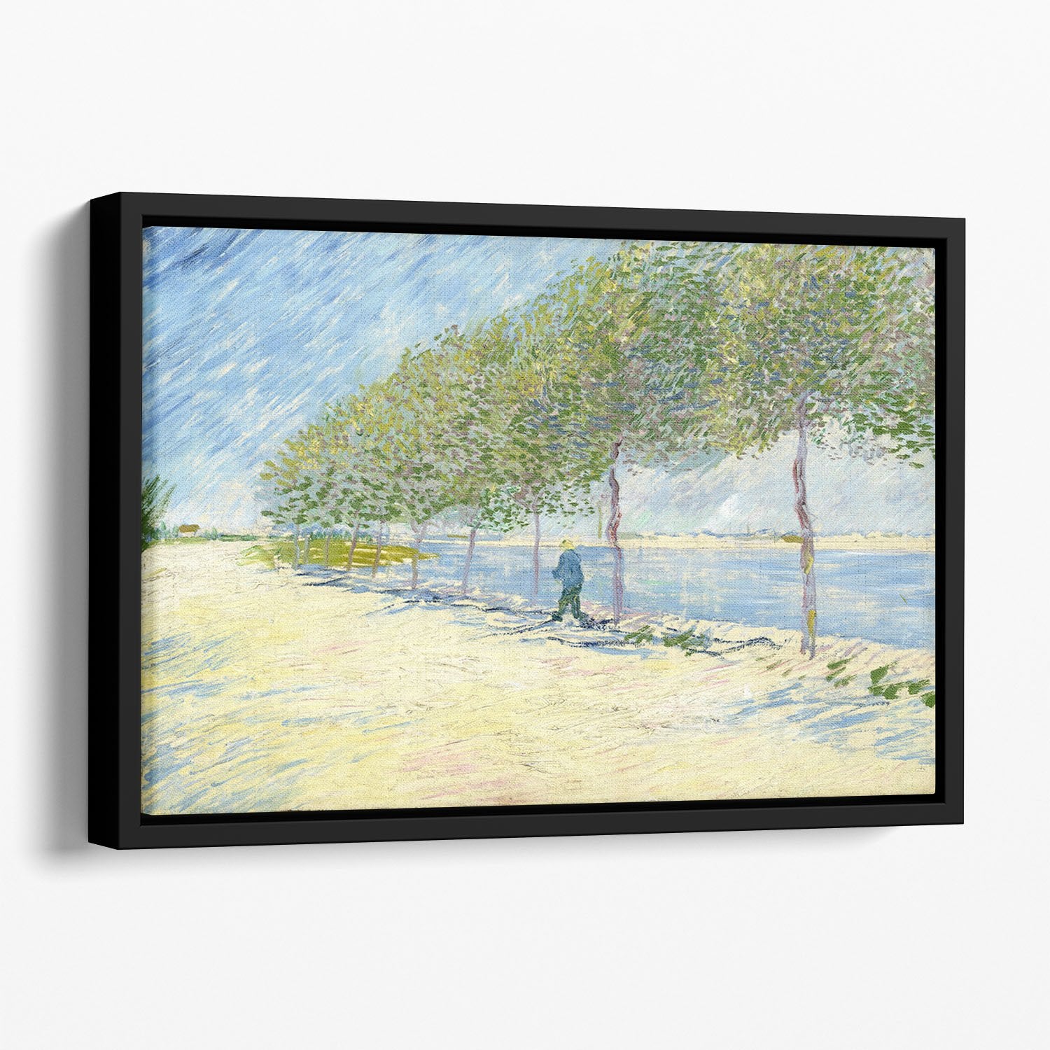 Along the Seine by Van Gogh Floating Framed Canvas