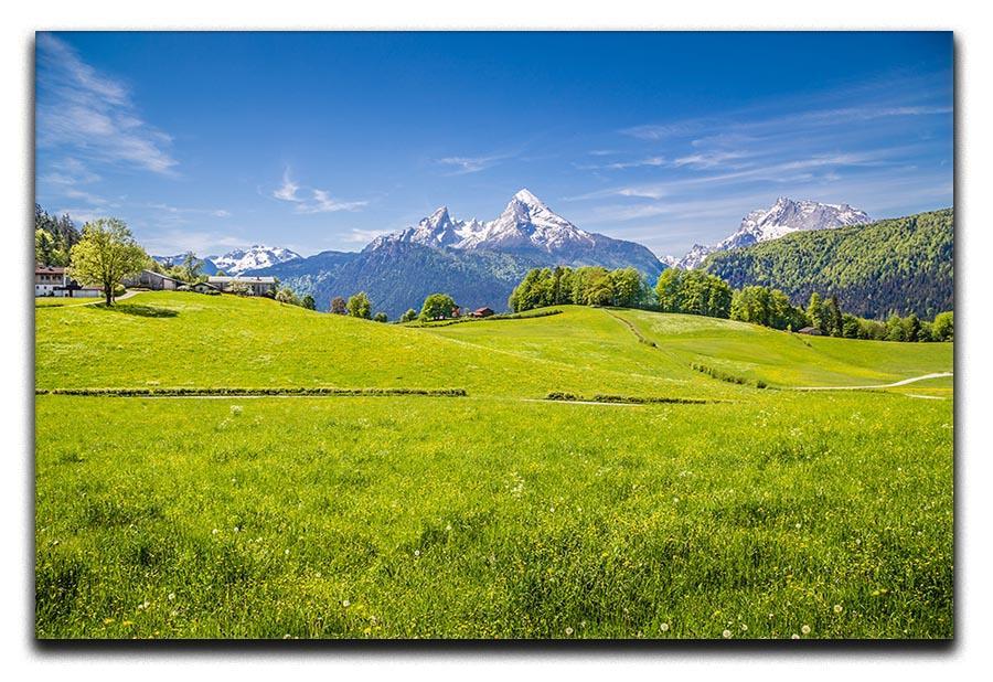 Alps with fresh green meadow Canvas Print or Poster  - Canvas Art Rocks - 1